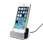 Docking station til iPhone 5/6 - silver/sort